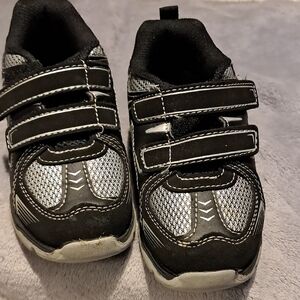 Kids Black and White Velcro Sneakers